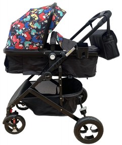Carucior 2 in 1 reversibil si transformabil, landou sport si geanta cadou - Multicolor - CPC-08-multicolor