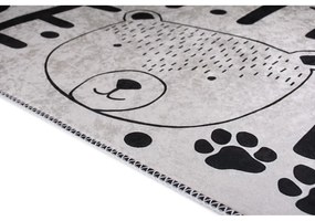 Covor pentru copii alb-negru lavabil 100x160 cm Little Bear – Vitaus