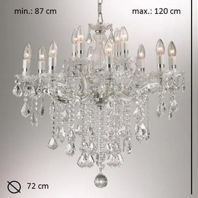 Candelabru 12 brate cristal Venezian FLORIAN SP12 CROMO 035604