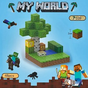 Set de construcție magnetic Dream World - 48 de cuburi