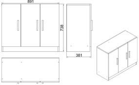 Dulap Vincent 5 (nuc + antracit). 1072630