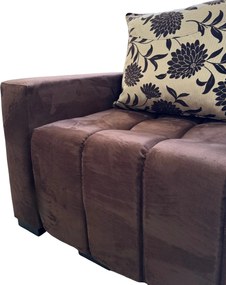 Canapea ZARA extensibila, 3 locuri, cu lada de depozitare, stofa suede maro si bej , 220x95x80 Maro + Bej, Stofa Suede