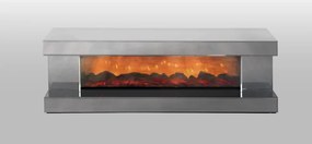 Comoda TV cu șemineu electric, boxa Bluethooth, telecomandă, Bronze, 180x43x55 cm