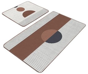 Covorașe de baie albe-maro 2 buc. 60x100 cm – Mila Home