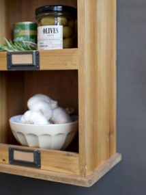 Rafturi de depozitare, din lemn masiv, cu aspect rustic