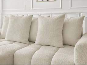 Colțar bej extensibil/cu spațiu de depozitare cu tapițerie din țesătură bouclé (cu colț pe partea stângă/cu șezlong) Roxelane – Bobochic Paris