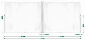 Markiză laterală pentru terasă 200×600 cm - antracit