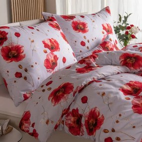 decoDoma Lenjerie de pat din microfibră POPPIES 2x pat simplu