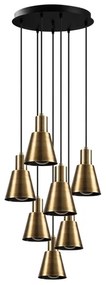 Candelabru pe cablu KEM 7xE27/40W/230V auriu