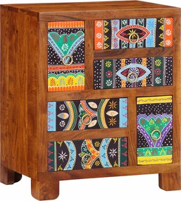 vidaXL Bufetă multicolor 50x35x60 din lemn masiv de salcâm