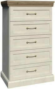 Comoda cu sertare ROYAL KS5, pin nordic/stejar salbatic, PAL melaminat