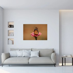 Tablou cu fluture pe floare (90x60 cm)
