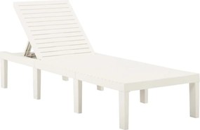 vidaXL Șezlong, alb, plastic