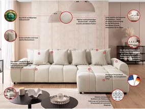 Colțar bej (cu colț pe partea dreaptă/cu șezlong) Albane – Ropez