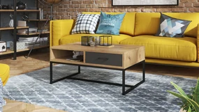 Mazzoni NYX Stejar Artisan/Antracit (Gri închis) - MĂSUȚĂ DE CAFEA MODERNĂ CU SERTAR LOFT