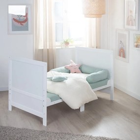 Pătuț alb cu înălțime reglabilă 70x140 cm Easy Sleep – Roba