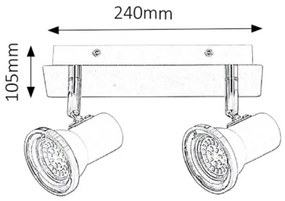 Rabalux 5498 - Spot baie STEVE 2xGU10/4,5W/230V