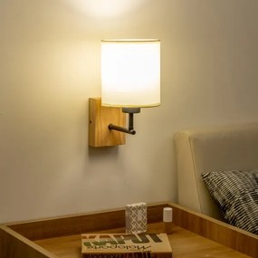 Lampă de perete Brilagi NUBILA WOOD 1xE27/25W/230V stejar/negru/crem