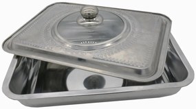 TAVA CUPTOR CU CAPAC, INOX ,35x26x7 CM