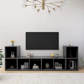 3079972 vidaXL Dulapuri TV, 2 buc., gri, 72x35x36,5 cm, lemn prelucrat
