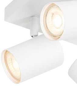 Plafoniera moderna alba cu 4 lumini reglabile patrata - Jeana