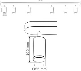 Spot pentru baie TURYN 6xGU10/10W/230V IP44 alb