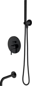Baterie cada - dus incastrata Omnires Y cu corp ingropat si set de dus negru
