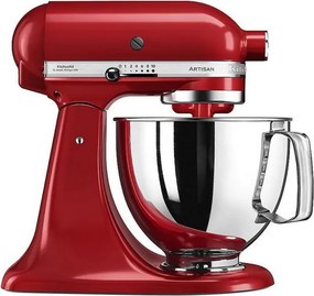 Robot de bucatarie KitchenAid Artisan Elegance 5KSM125EER, 300W, 4.8 litri, Actionare directa, 10 viteze, Rosu