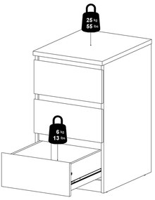 Comodă în culoare naturală cu aspect de lemn de stejar 40x70x50 cm Naia – Tvilum