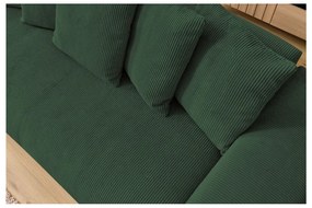 Canapea verde cu tapițerie din catifea reiată 280 cm Voltaire – Bobochic Paris