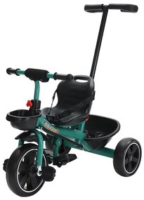 Tricicleta cu maner de impins, 2 - 6 ani, Verde, Maner detasabil