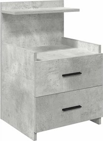 vidaXL Noptieră cu 2 sertare, gri beton, 40x36,5x62 cm