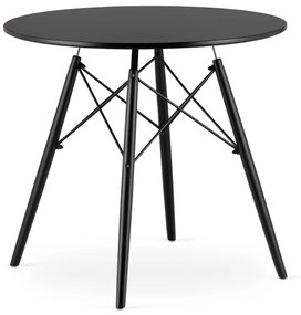 Masa Rotunda Fixa Linda Neagra 80 Cm Picioare Negre