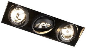 Spot integrat negru GU10 AR70 fara rama 3 lumini - Oneon