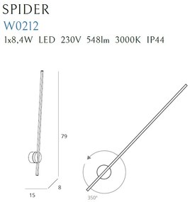 Aplica LED ambientala design modern minimalist SPIDER W0212 MX