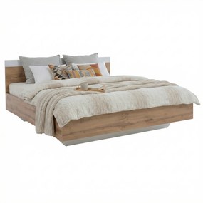 Set dormitor (pat 160x200 cm), stejar wotan/alb, GABRIELA NEW