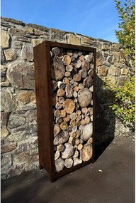 Magazie de lemne Stora pentru grădină 180 x 90 x 40 cm, corten CORGARDEN 1034
