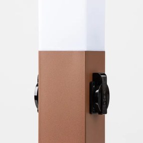 Brilagi - Lampă de exterior cu 2 prize SCHUKO NOVA, 1xE27/15W/230V, 40 cm, IP44, maro