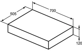 Blat pentru lavoar Ideal Standard Adapto 70 cm alb lucios Alb lucios, 700 mm