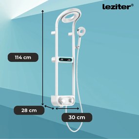 Set de duș digital Tropic cu baterie termostatică, alb