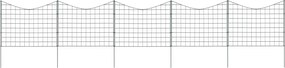 vidaXL Set gard de grădină arcuit concav, verde, 77,5 x 64 cm