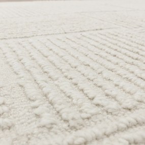 Covor fildeș țesut manual din lână 200x290 cm Zennith Grid – Asiatic Carpets