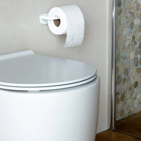 Suport hartie igienica Brabantia MindSet 1005666, Acoperit mineral, Elemente de fixare ascunse, Alb