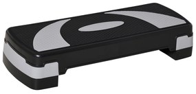 HOMCOM Stepper pentru aerobica reglabil in inaltime 10-15-20 cm, anti-alunecare, Negru si Gri | AOSOM RO