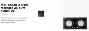 Spot LED incastrabil MINI COLIN-2 Black recessed 36-50W 4000K 56°