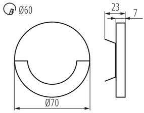 Kanlux 27558 - LED Aplică perete scară SOLA LED/0,8W/12V 4000K
