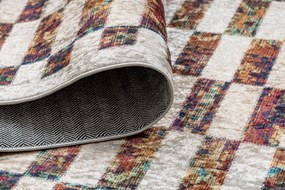 ANDRE 43780 covor lavabil Geometric anti-alunecare - bej / teracotă