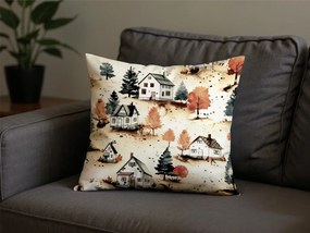 Set 2 bucati huse decorative pentru perna AUTUMN VILLAGE 45x45 cm, colorata