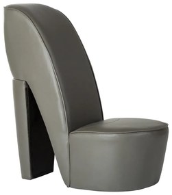 vidaXL Scaun, design toc înalt, gri, piele artificială