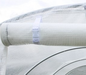 Outsunny Folie pentru Seră cu 12 Ferestre, Ușă Rulabilă și Margini Îngropate, 3x2x2 m, Alb | Aosom Romania